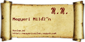 Megyeri Milán névjegykártya