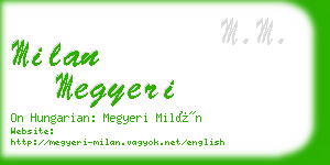 milan megyeri business card